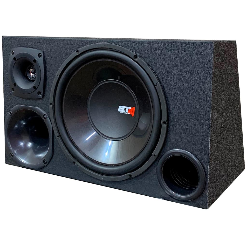 Caixa Som Automotivo Trio Completa Alto Falante Subwoofer 175w rms Preto - Driver Corneta Tuiter