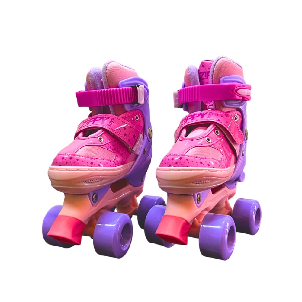 Roller Menina Patins Infantil Rosa 4 Rodas Kit Proteção