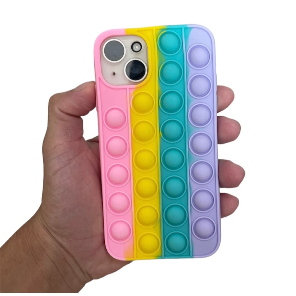 Capinha Pop it 7 8 Plus Xr Se2020 11 12 Pro Max Capa Coração Anti Estresse Case Fidget Toy