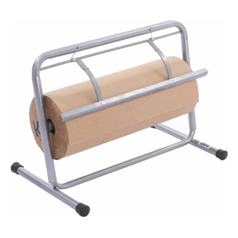 Suporte + Bobina 40Cm Papel Kraft Monolucido 80gr Balcão Embalagem Presente Bancada
