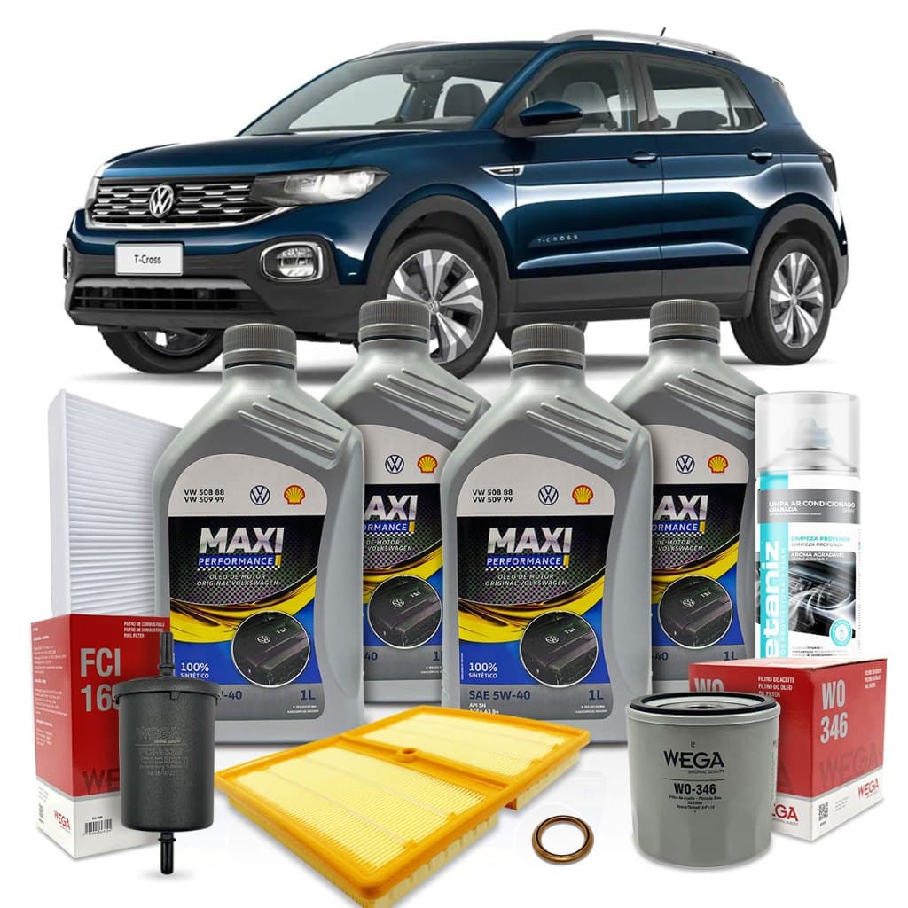 Kit Revisão Troca de Óleo Original Vw 5w40 T-cross 1.0 TSI 2017 2018 2019 2020 2021 2022 2023
