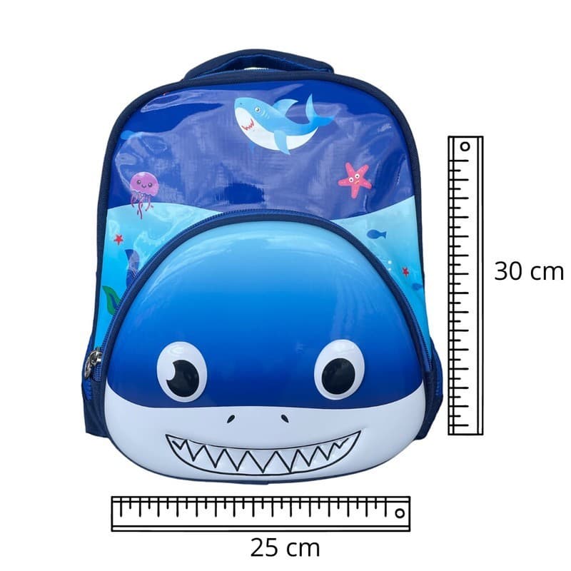 Baby Shark Mochila Escolar De Costas Estampa 3D Capa Dura