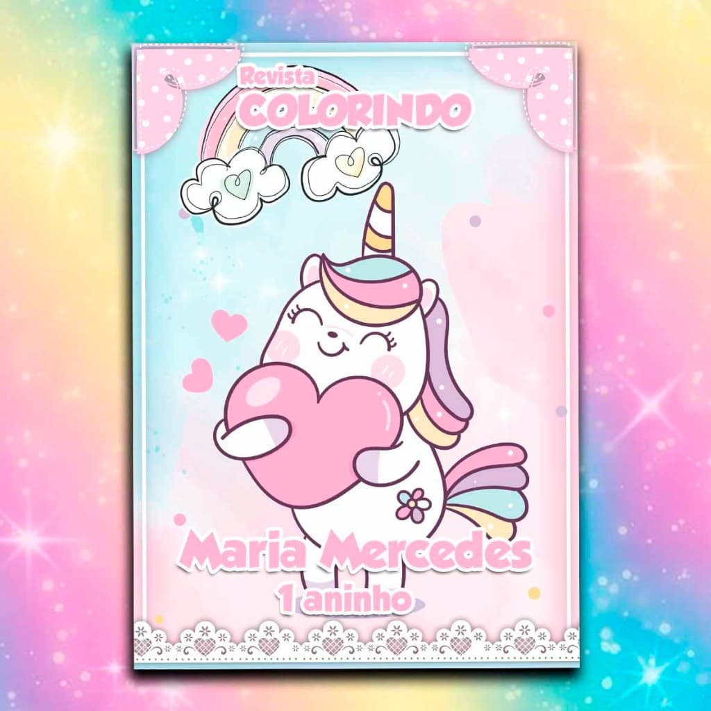 Revista de Colorir ( 20 UND ) Personalizada Capa Brilhosa Fotográfica  ( Lembrancinha )