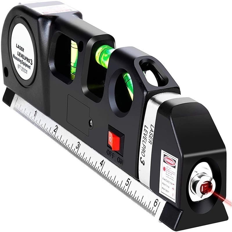 Nível profissional laser trena level com 3 estágios nivelador