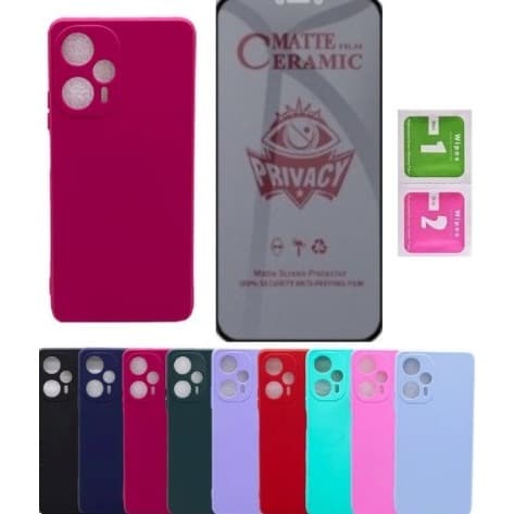 Capa Capinha Silicone Colorida Aveludada + Cerâmica Privacidade Para A04/A04S/A04E/A12/A13 4G/A13 5G/A22 4G/A22 5G/A23/A32 4G/ A32 5G/A12/A33