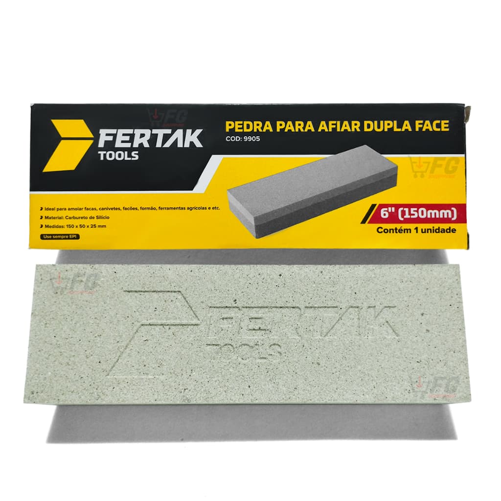 Pedra Afiar Amolar Facas Canivetes Dupla Face 6"" 150MM Laminas Amolador Retangular Tesoura Formão
