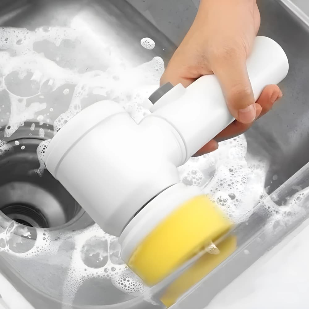 Escova Elétrica de Limpeza Sem Fio 5 em 1 Limpador Multiuso Para Cozinha e Banheiro