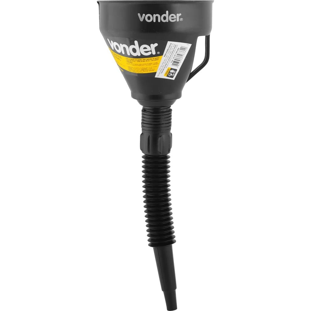 Funil plástico, bico flexível, preto, 140 mm, VONDER