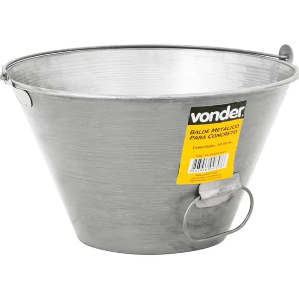Balde Para Cimento E Concreto 10 Litros - Vonder Metálico