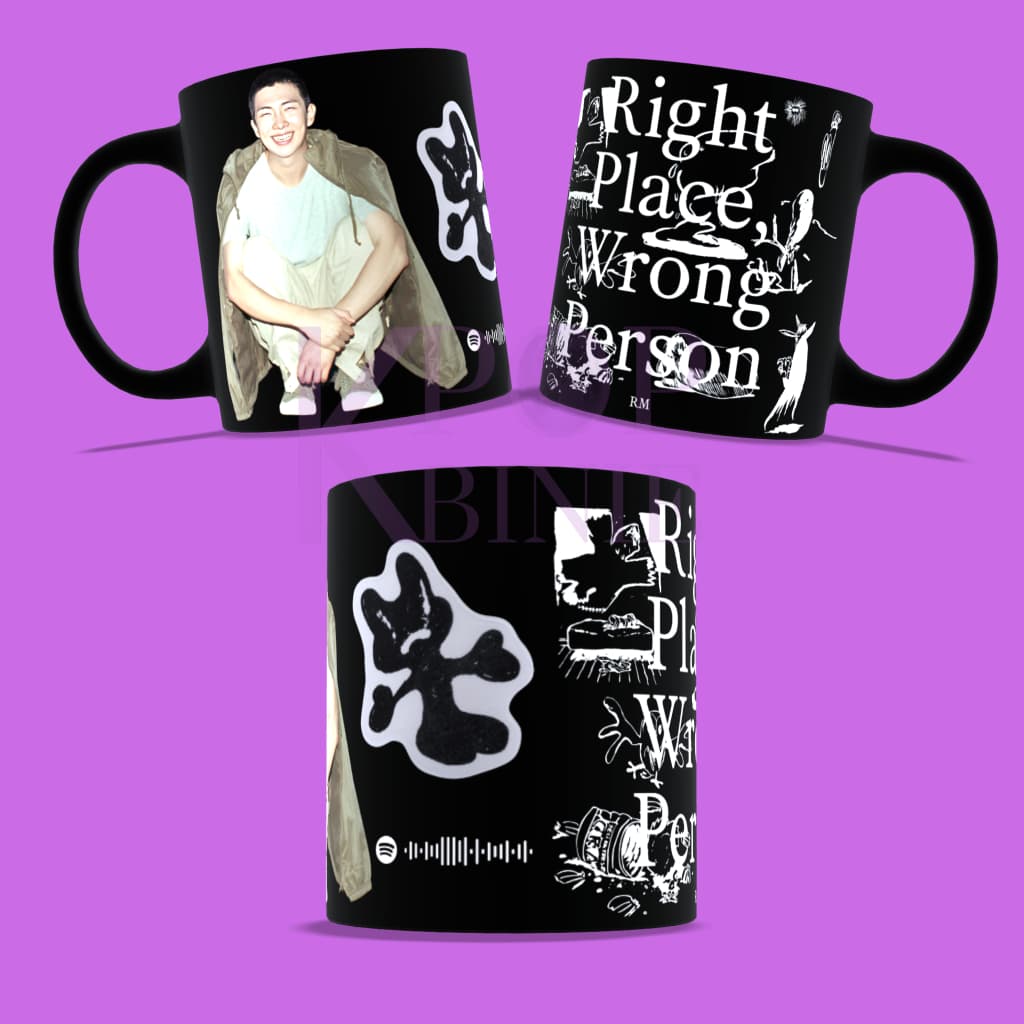 Caneca RM Right place wrorng Person Álbum Namjoon BTS - 325ml