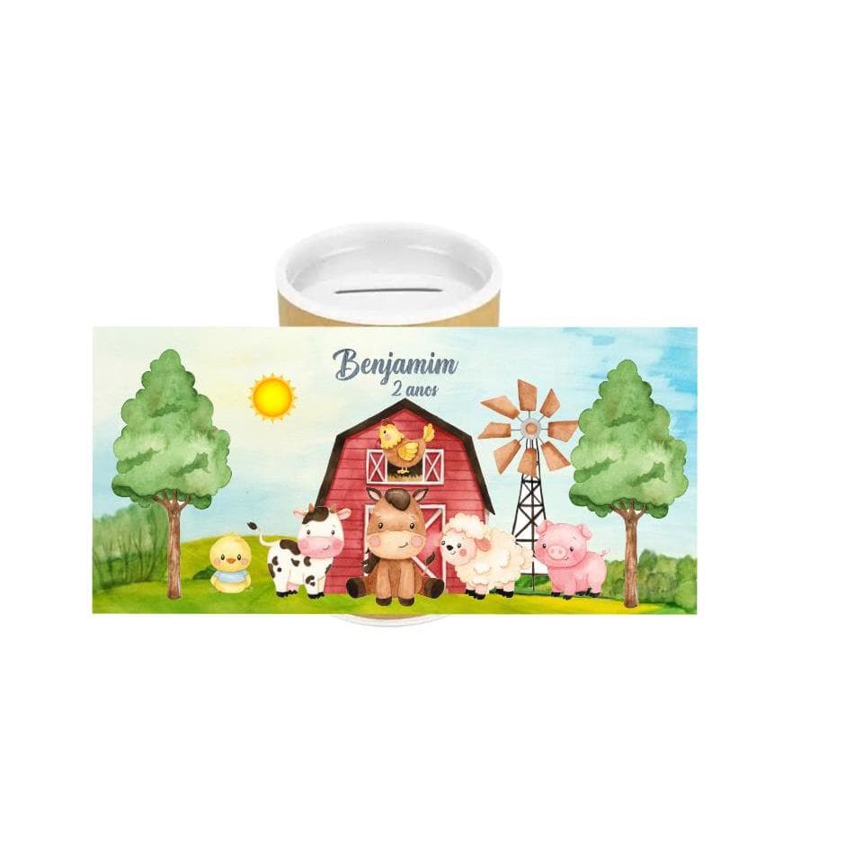 Rótulo Adesivo para Cofrinho 6x9,5 Personalizado - Todos os Temas