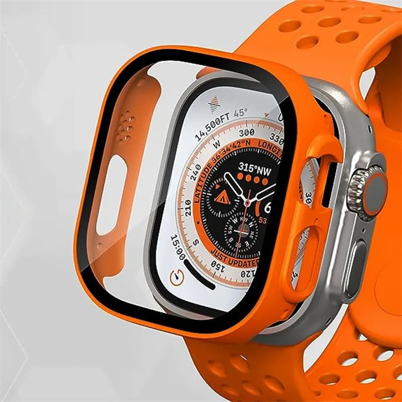 Capa case Bumper Pelicula C com Vidro 3D Temperado Apple Watch Ultra iWatch Ultra 2 49mm