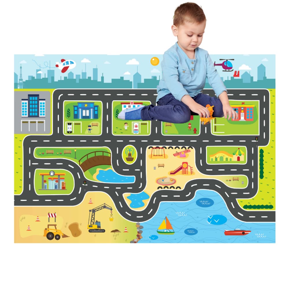 Pista de carrinho infantil corrida Tapete em lona interativo infantil  1,00x0,75cm Hot Wheels