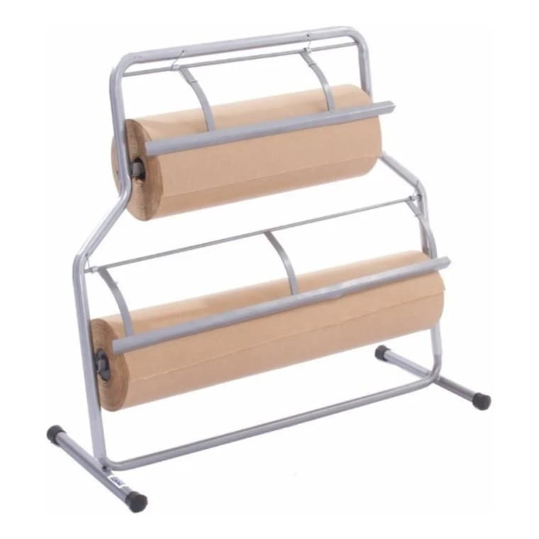 Suporte Duplo + Bobinas 40Cm E 60Cm Papel Kraft Monolucido 80gr Embalagem Presente