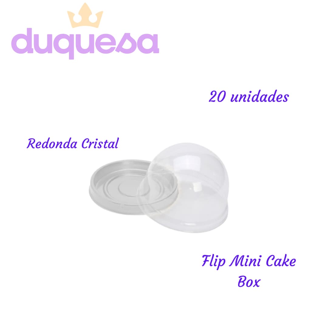20 unidades Mini Cake Box Redonda Cristal Mini Doces Donuts - FLIP FESTAS