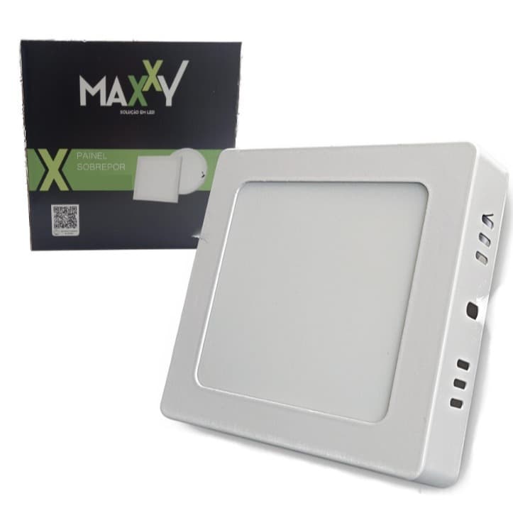 Kit 10 Painéis Plafon Sobrepor Led Quadrado 6w Frio 6500k alumínio iluminação comercial residencial