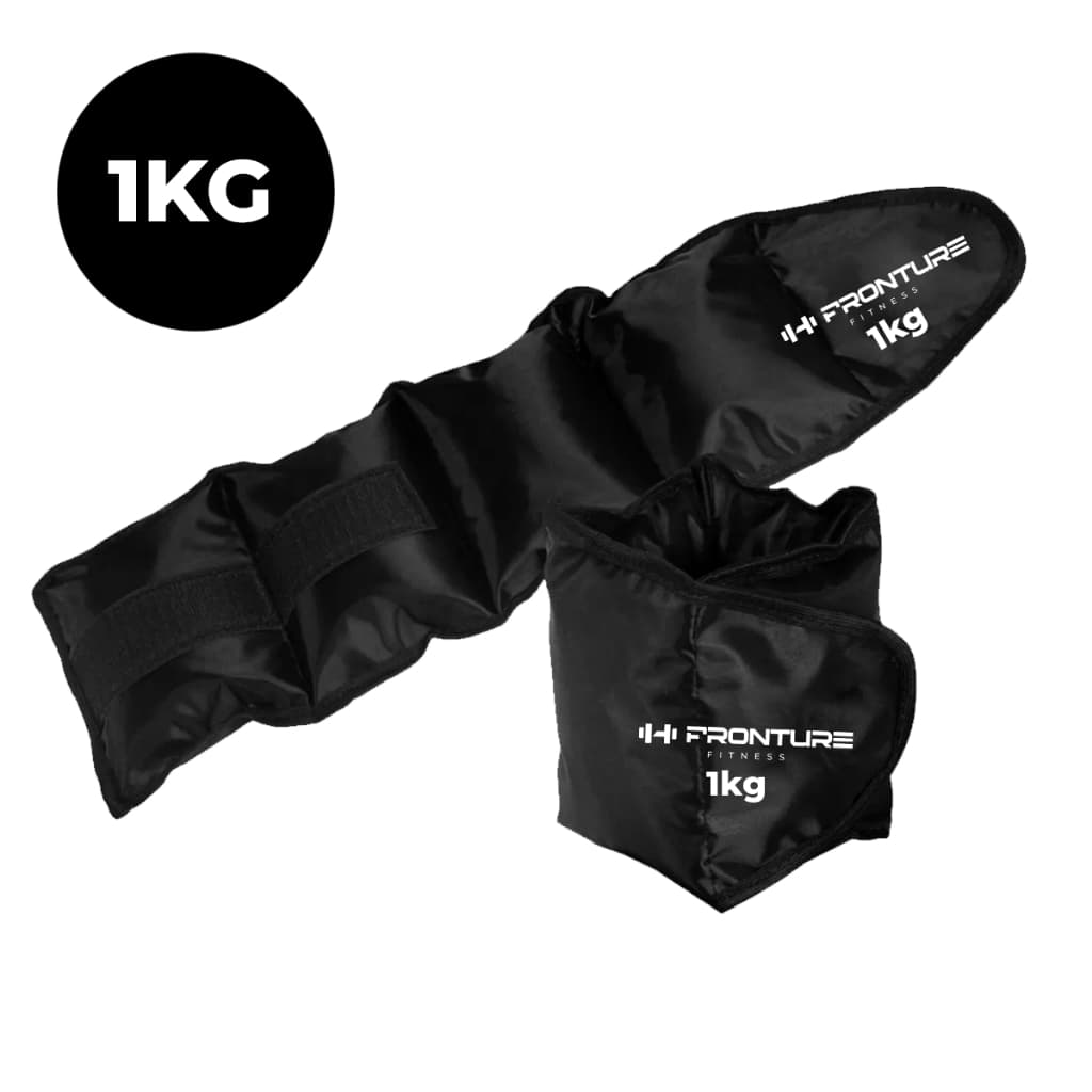 Par de Caneleira Peso 1KG Treinar Pernas em Casa Academia Tornozeleira Funcional Preta Fitness