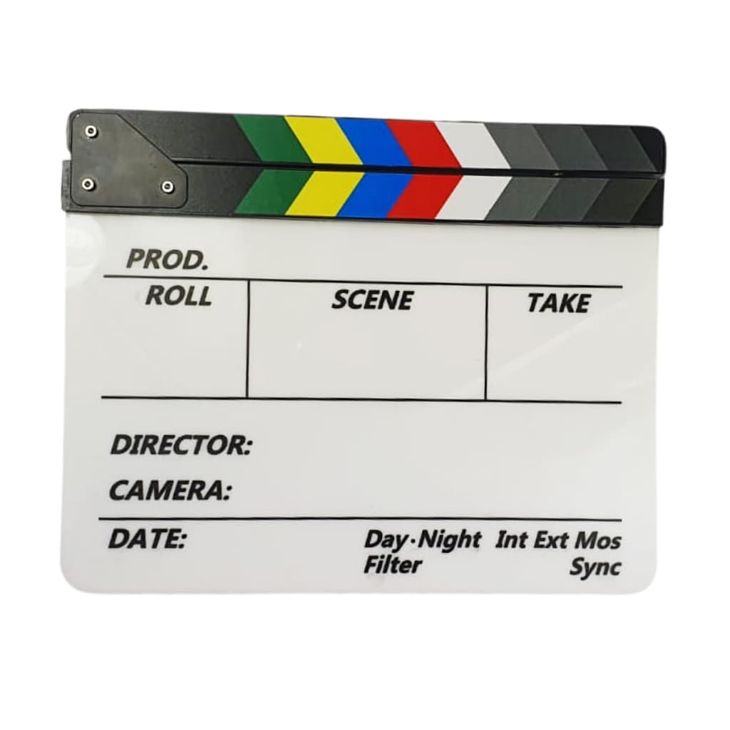 Claquete de Cinema Profissional para Gravações de Vídeos 30x24cm com Caneta Produções Audiovisuais