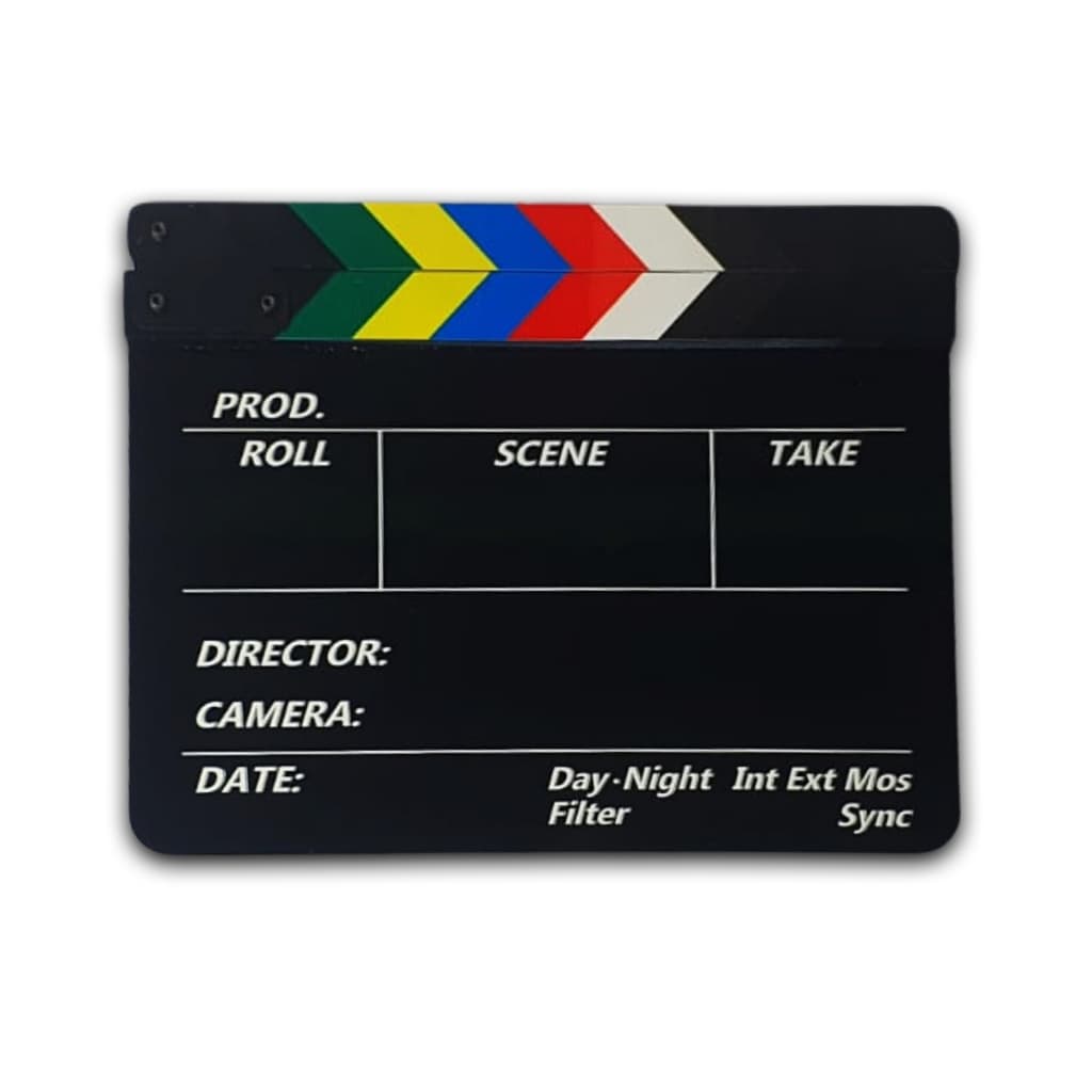 Claquete de Cinema Preta Profissional Gravações de Vídeos 30x24cm com Caneta Produções Audiovisuais