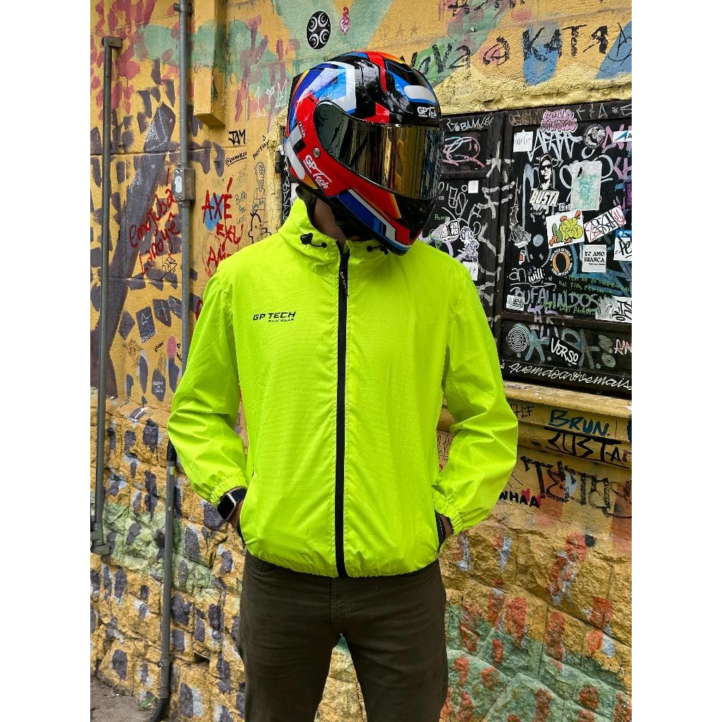 Jaqueta Motociclista GP Tech Lux Fluo Casual Impermeável Refletiva OUTLET