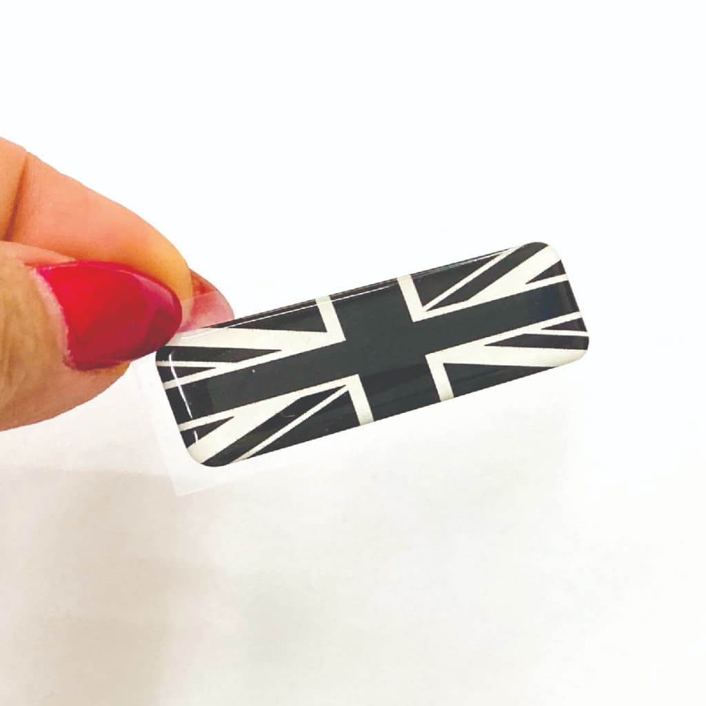 Bandeira Inglaterra Adesivo Resina Bike Carro Preto Branco
