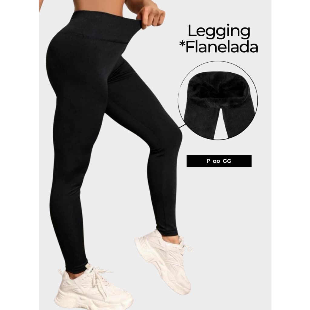 Calça Legging Peluciada por dentro Feminina Legging Preta Azul Vinho Basica 100% Flanelada Cós Alto qualidade e elegância ideal para pilatis ginastica academia e corrida uso dia a dia