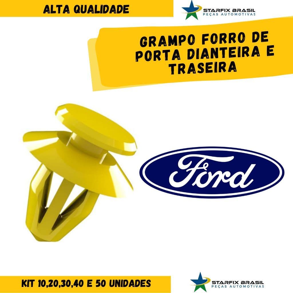Kit Grampos Forro Porta Ecosport Fiesta Ka Ford Cargo kits com 10 20 30 40 50 P77