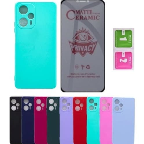 Capa Capinha Silicone Colorida Aveludada + Cerâmica Privacidade Para X3/PC X3 GT/PC M3/PC M3 PRO/PC F3/PC C3/PC X4 PRO/PC X4 GT/POCO M4/POCO M4 PRO/POCO F4/POCO F4 GT