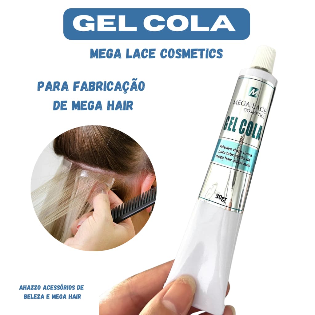 Gel Cola Profissional Mega Lace para Fabricação de Mega Hair 30g