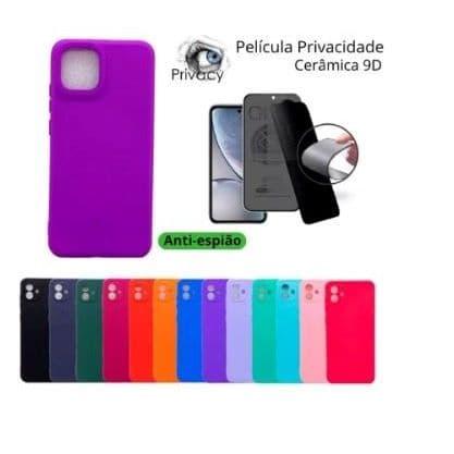 Capa Capinha Silicone Colorida Aveludada + Cerâmica Privacidade Para 13C 4G/RM 13C 5G/ NOTE 13 4G/NOTE 13 5G/NOTE 13 PRO 4G/NOTE 13 PRO 5G/NOTE 13PRO PLUS