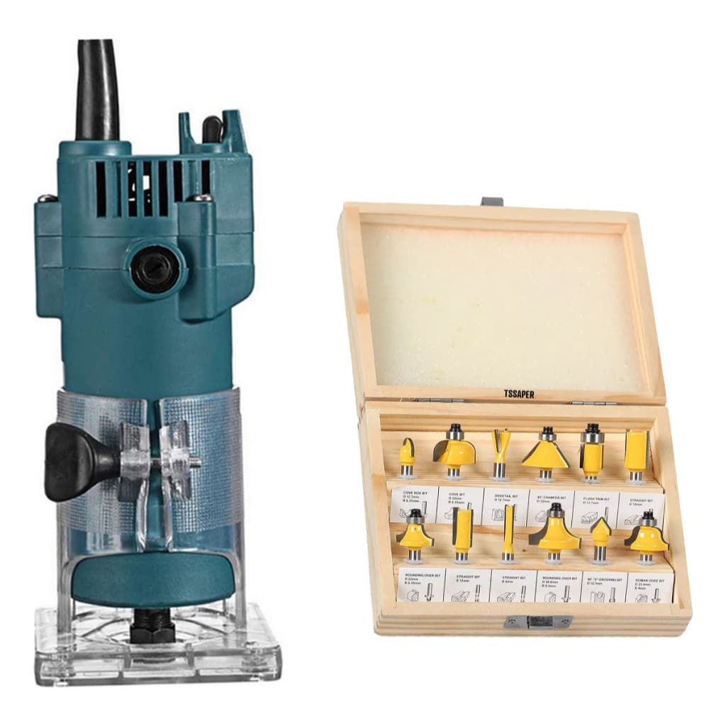 Tupia Laminadora 710W + Jogo Fresas 12 Peças 6mm Tssaper Promoção madeira portátil