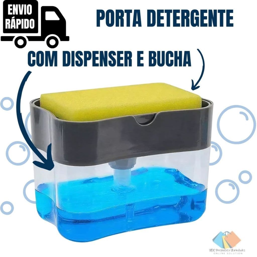 Kit Esponja Bucha de Lavar Louça e Porta Detergente Pratico Casa Barato