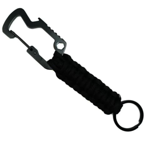 Chaveiro De Paracord Com Mosquetão Com Abridor Sobrevivência