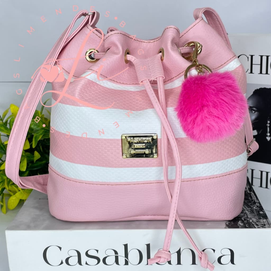 Bolsa Feminina Pequena Saco Transversal Com Chaveiro Pompom