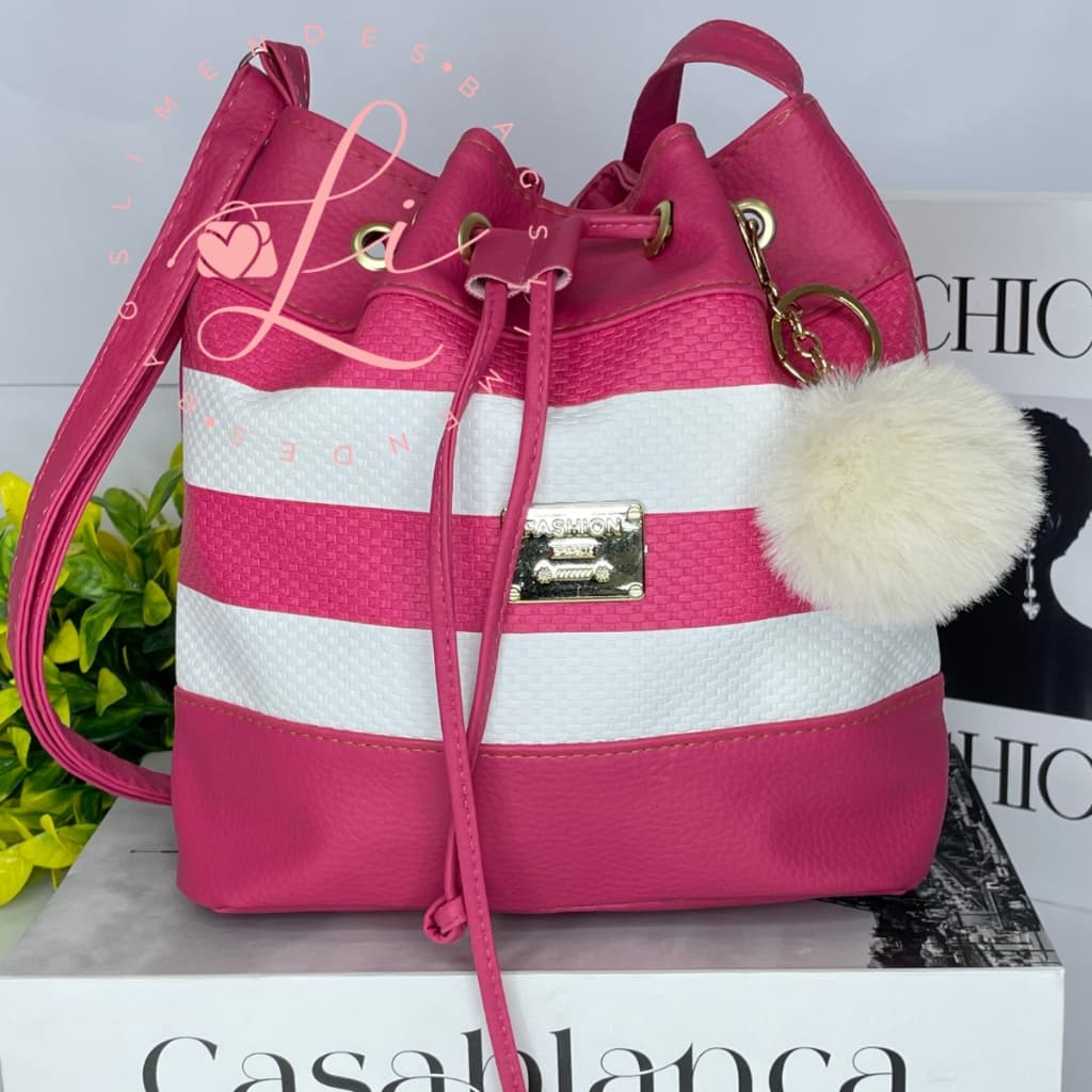 Bolsa Feminina Pequena Saco Transversal C/ Chaveiro Pompom