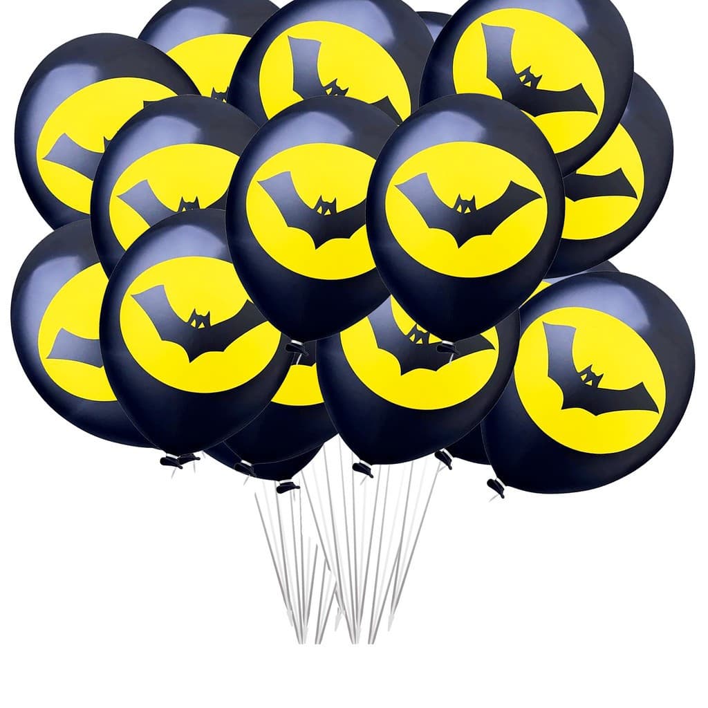 25 Balão Bexiga FESTA E DECORAÇÃO Morcego Amarelo Batman 11 pol Redondo