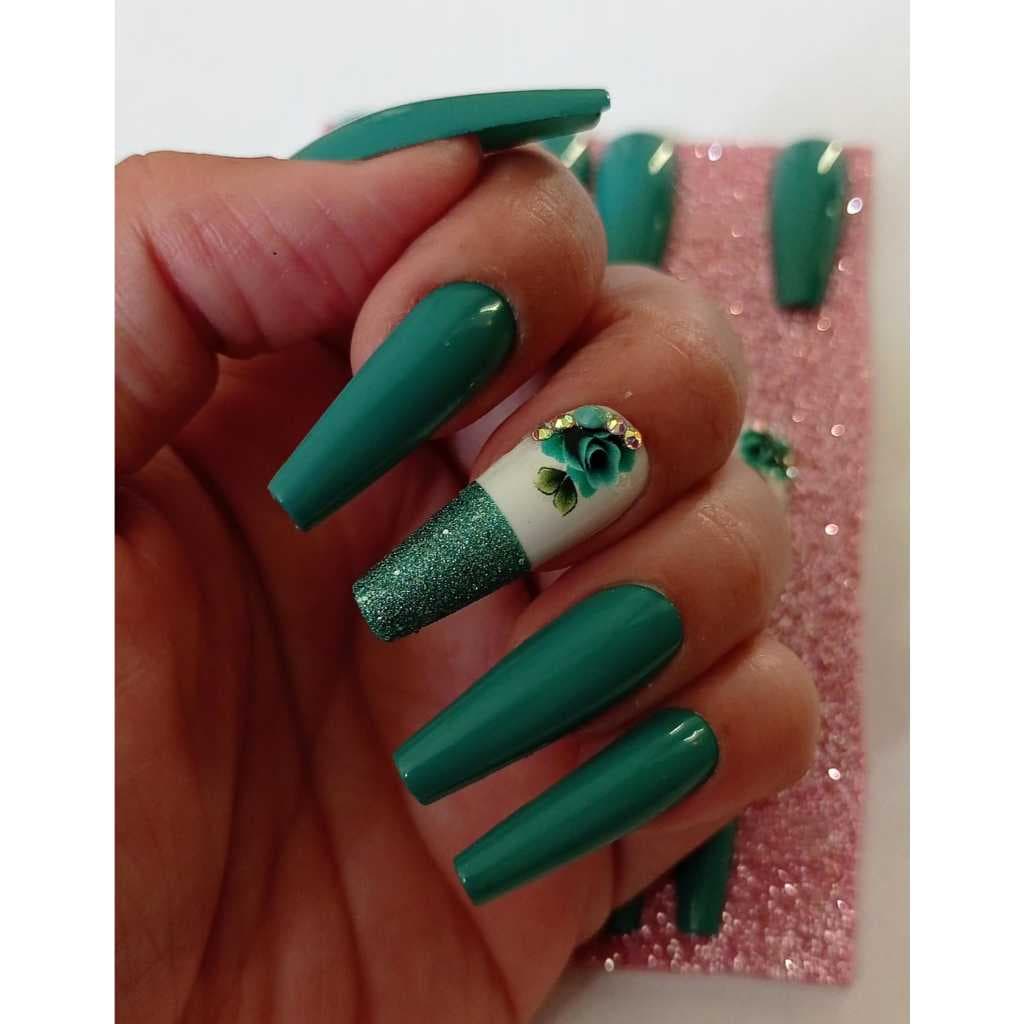 Unhas Postiças Decoradas Escolher Opção - kit 20 unhas