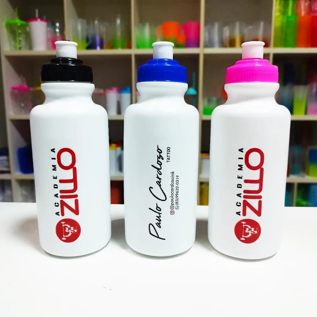 Kit c/ 10 Squeeze 500 ml Personalizada, Garrafas Plásticas