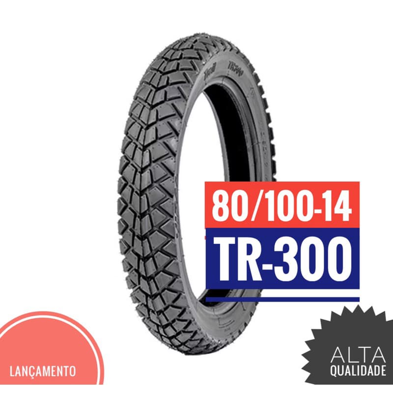 PNEU MOTO TRASEIRO 80/100-14 TR-300 TRAIL BIZ 100 125 110 POP 100 HONDA