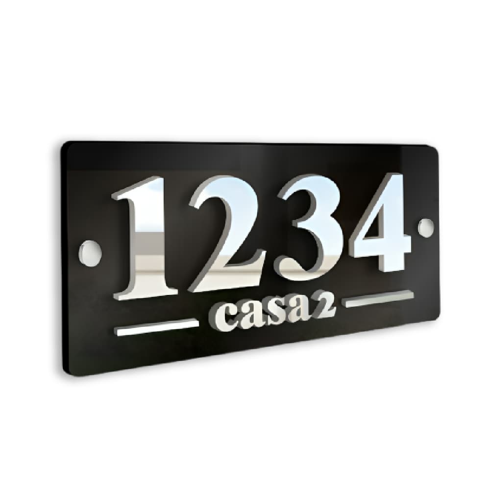 Números Residenciais Placa em Acrílico 25x15cm Casa Apartamento