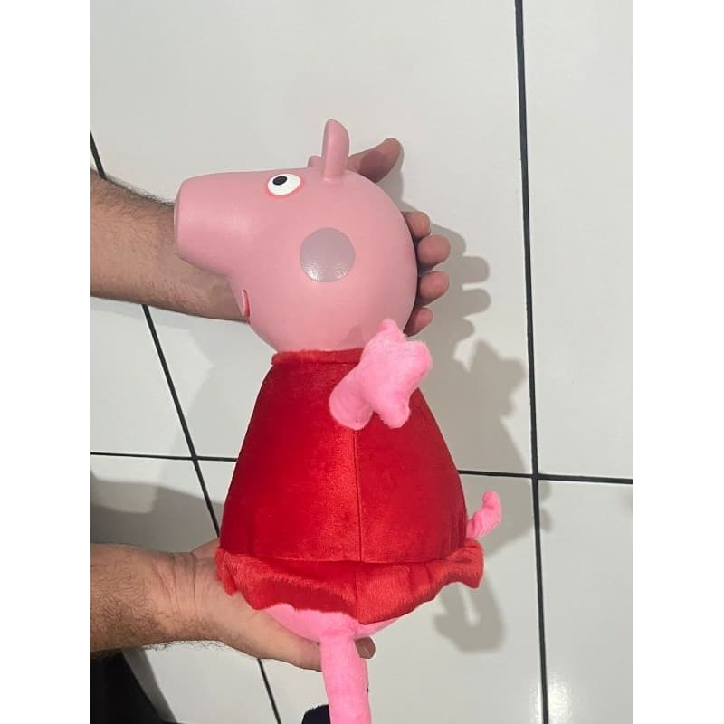Peppa ping cabeça de borracha pelúcia fofinha pPronta entrega Últimas peças barato mede 40 cm grandona
