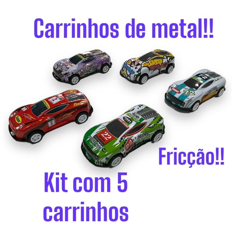 Carrinhos de Metal roda livre, kit 6 Colecionáveis Metal, Carros roda livre, kit com 6 Carrinhos, tipo hot wheels