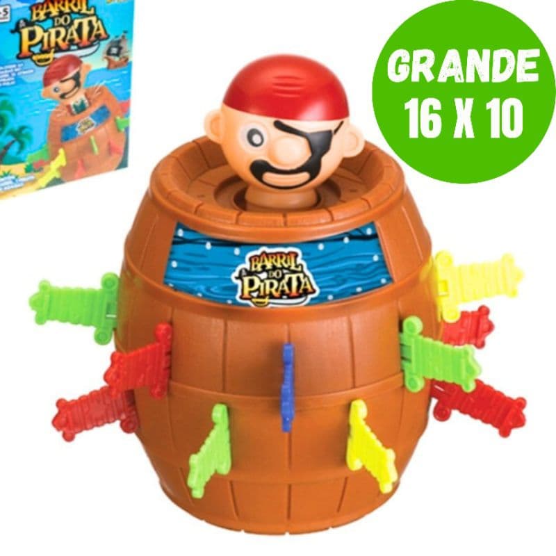 Jogo De Mesa Barril Pula Pirata Grande 16 Adagas Brinquedo Infantil