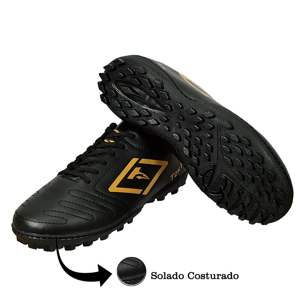 Tênis Chuteira  Society Colada  e Costurada Cano Baixo