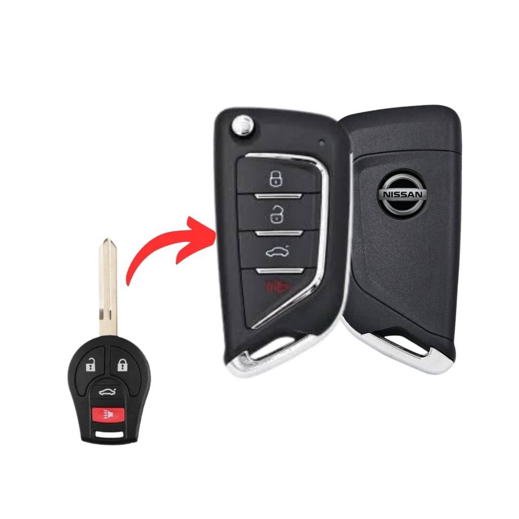 Chave Canivete Nissan Versa March Sentra Controle 3 + Panico
