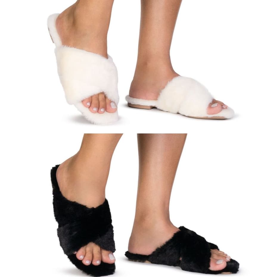 Kit 2 Pares Pantufa Feminina Pelúcia Rasteirinha