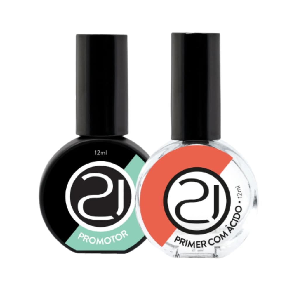 Kit Promotor 12ml + Primer com Ácido 12ml Nails 21 Preparação unha em gel