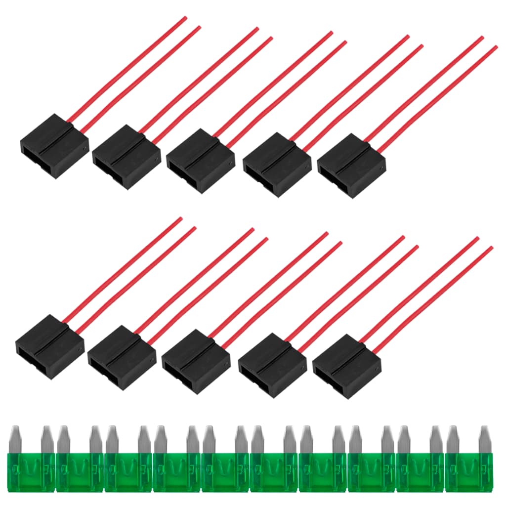 Kit Com 10 Unidades Fusivel + 10 Unidades Porta Fusivel médio
