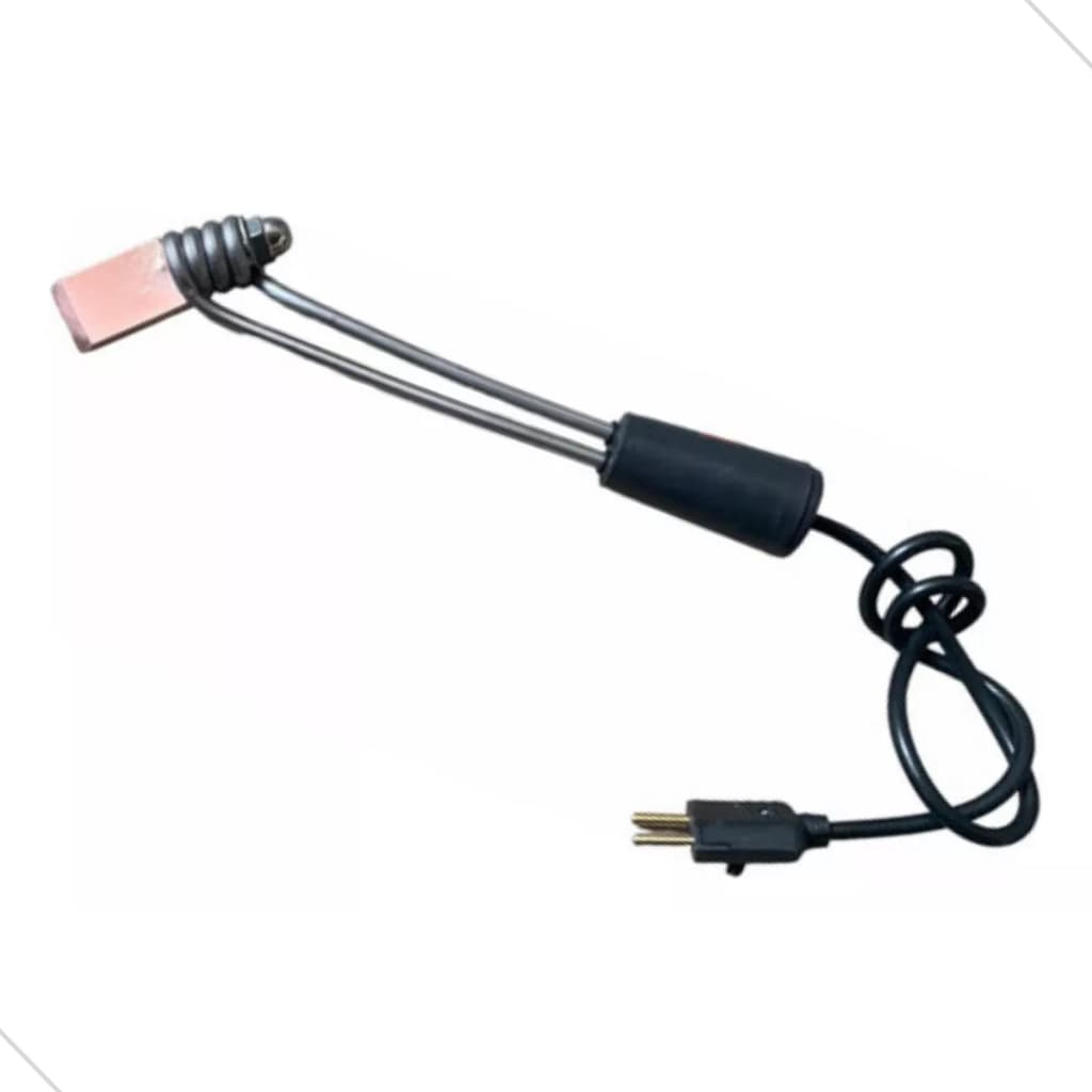 Ferro De Solda Machadinha Automotivo Profissional 220v 100watts Ponta Cobre Chata Aquecimento Rápido Recupera Plástico