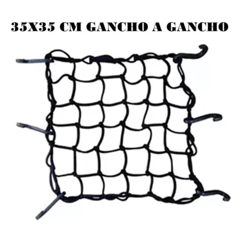 Rede 35x35 Preta Aranha Elástica Preta Moto / Bagageiro / Bau Redinha
